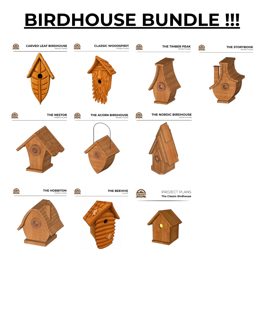 10 Birdhouse Plan Bundle! (All Birdhouse Plans for $10!)