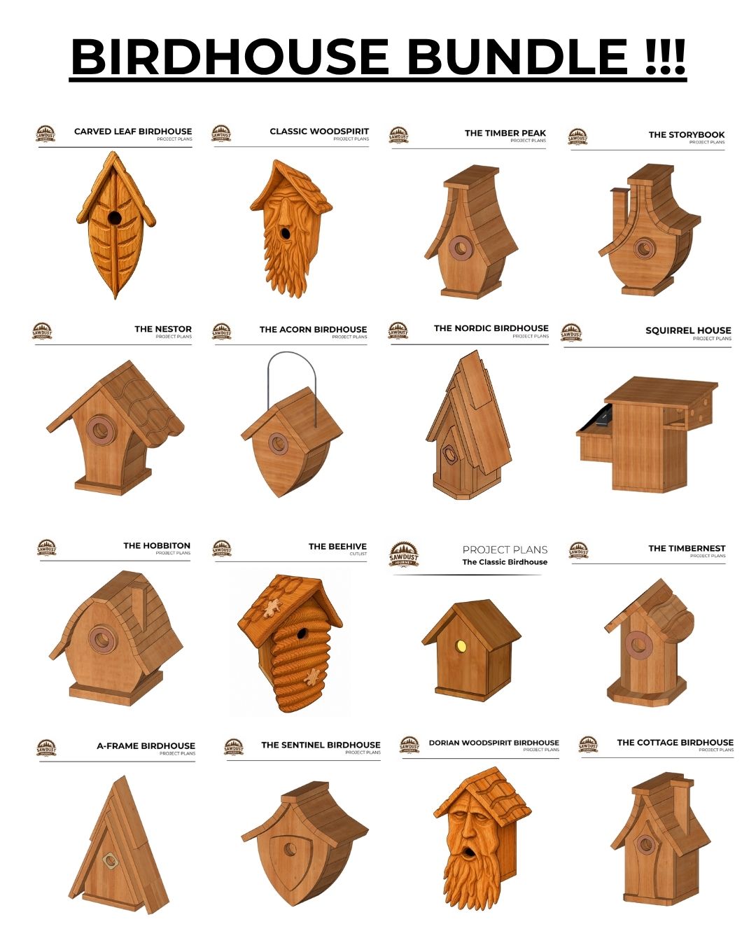 16 Birdhouse Plan Bundle! (All Birdhouse Plans for $10!)